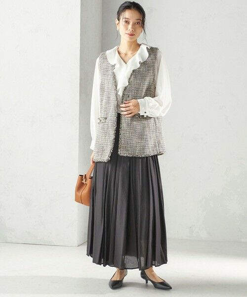 SHIPS / シップス ロング・マキシ丈スカート | 〈手洗い可能〉ウエスト ゴム ボリューム フレア ロング スカート | 詳細17