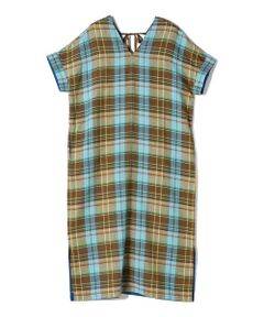 SHIPS / シップス ロング・マキシ丈ワンピース | SHIPS Primary Navy Label:〈手洗い可能〉カラー マドラス サック ワンピース