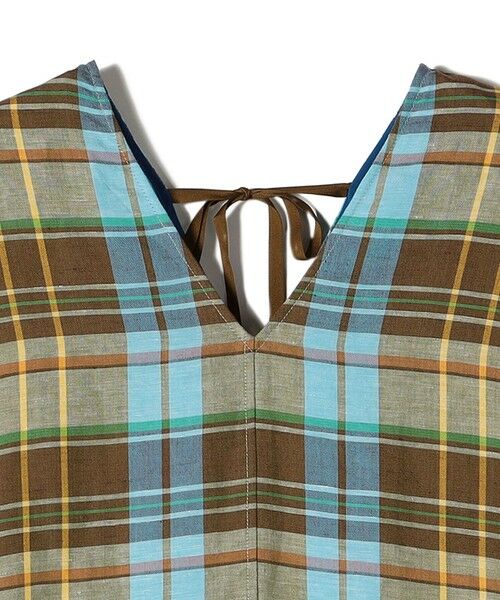 SHIPS / シップス ロング・マキシ丈ワンピース | SHIPS Primary Navy Label:〈手洗い可能〉カラー マドラス サック ワンピース | 詳細4