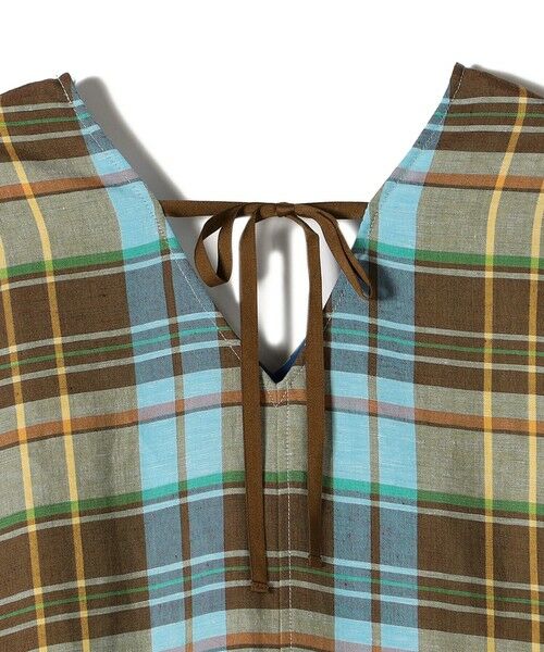 SHIPS / シップス ロング・マキシ丈ワンピース | SHIPS Primary Navy Label:〈手洗い可能〉カラー マドラス サック ワンピース | 詳細5