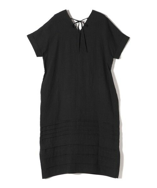 SHIPS / シップス ロング・マキシ丈ワンピース | SHIPS Primary Navy Label:〈手洗い可能〉麻 ピンタック サック ワンピース | 詳細1