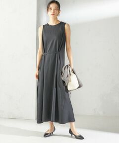 SHIPS / シップス ロング・マキシ丈ワンピース | 〈手洗い可能〉ツイル ノースリーブ ベルト付き ワンピース