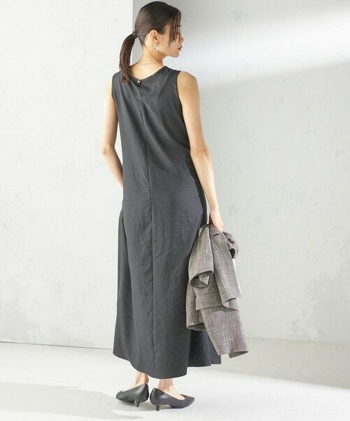 SHIPS / シップス ロング・マキシ丈ワンピース | 〈手洗い可能〉ツイル ノースリーブ ベルト付き ワンピース | 詳細2