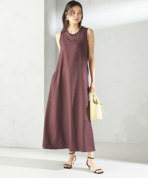 SHIPS / シップス ロング・マキシ丈ワンピース | 〈手洗い可能〉ツイル ノースリーブ ベルト付き ワンピース | 詳細12
