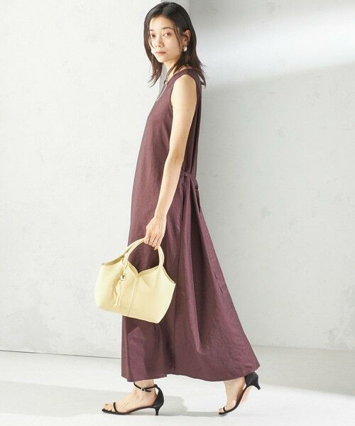 SHIPS / シップス ロング・マキシ丈ワンピース | 〈手洗い可能〉ツイル ノースリーブ ベルト付き ワンピース | 詳細15