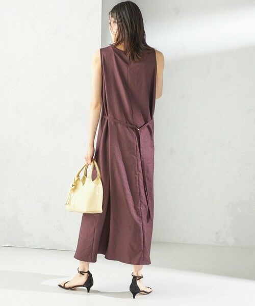 SHIPS / シップス ロング・マキシ丈ワンピース | 〈手洗い可能〉ツイル ノースリーブ ベルト付き ワンピース | 詳細16