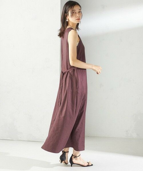 SHIPS / シップス ロング・マキシ丈ワンピース | 〈手洗い可能〉ツイル ノースリーブ ベルト付き ワンピース | 詳細17