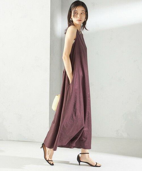 SHIPS / シップス ロング・マキシ丈ワンピース | 〈手洗い可能〉ツイル ノースリーブ ベルト付き ワンピース | 詳細18