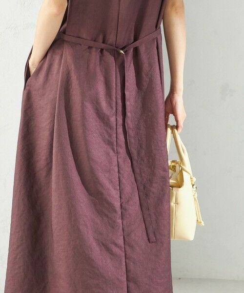 SHIPS / シップス ロング・マキシ丈ワンピース | 〈手洗い可能〉ツイル ノースリーブ ベルト付き ワンピース | 詳細19