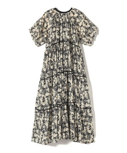 SHIPS / シップス ロング・マキシ丈ワンピース | 【SHIPS別注】Fanaka:〈手洗い可能〉モノトーン プリント サマー ドレス | 詳細1