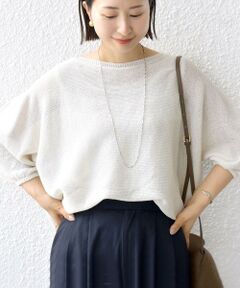 SHIPS / シップス ニット・セーター | 〈手洗い可能〉ペーパー パフ スリーブ 半袖 ニット