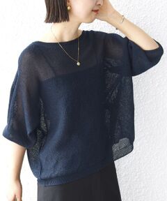 SHIPS / シップス ニット・セーター | 〈手洗い可能〉ペーパー パフ スリーブ 半袖 ニット