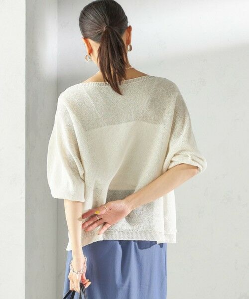 SHIPS / シップス ニット・セーター | 〈手洗い可能〉ペーパー パフ スリーブ 半袖 ニット | 詳細10