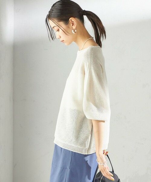 SHIPS / シップス ニット・セーター | 〈手洗い可能〉ペーパー パフ スリーブ 半袖 ニット | 詳細11