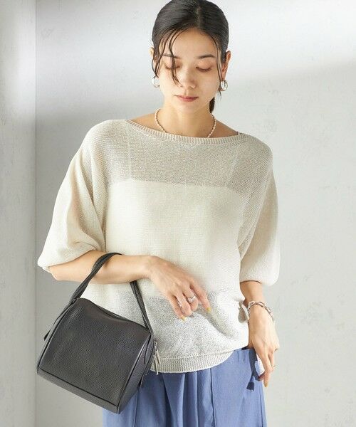 SHIPS / シップス ニット・セーター | 〈手洗い可能〉ペーパー パフ スリーブ 半袖 ニット | 詳細13