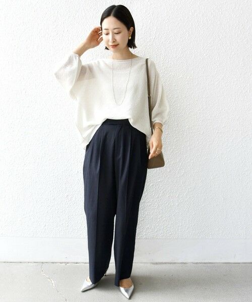 SHIPS / シップス ニット・セーター | 〈手洗い可能〉ペーパー パフ スリーブ 半袖 ニット | 詳細15