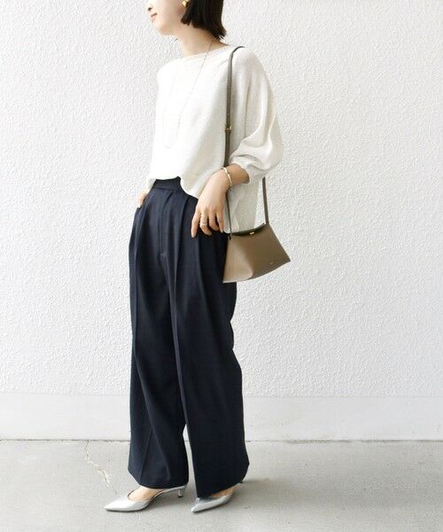 SHIPS / シップス ニット・セーター | 〈手洗い可能〉ペーパー パフ スリーブ 半袖 ニット | 詳細16