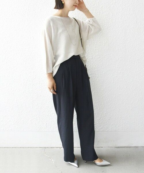 SHIPS / シップス ニット・セーター | 〈手洗い可能〉ペーパー パフ スリーブ 半袖 ニット | 詳細18