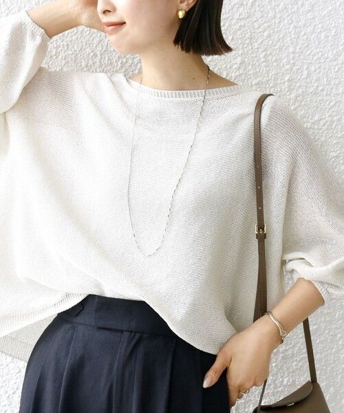 SHIPS / シップス ニット・セーター | 〈手洗い可能〉ペーパー パフ スリーブ 半袖 ニット | 詳細19