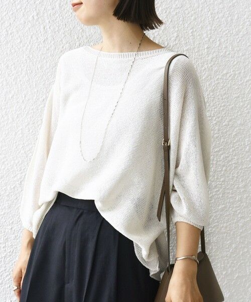 SHIPS / シップス ニット・セーター | 〈手洗い可能〉ペーパー パフ スリーブ 半袖 ニット | 詳細20