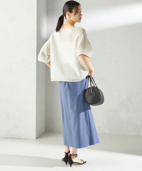 SHIPS / シップス ニット・セーター | 〈手洗い可能〉ペーパー パフ スリーブ 半袖 ニット | 詳細4