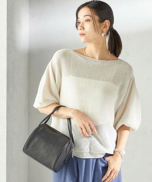 SHIPS / シップス ニット・セーター | 〈手洗い可能〉ペーパー パフ スリーブ 半袖 ニット | 詳細7