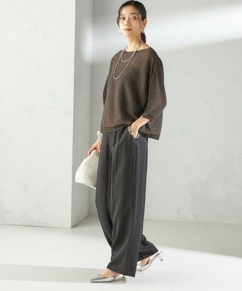 SHIPS / シップス ニット・セーター | 〈手洗い可能〉ペーパー パフ スリーブ 半袖 ニット | 詳細26