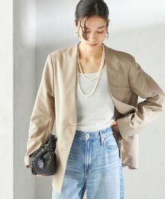 SHIPS / シップス セットアップ | 〈手洗い可能〉Asami 麻調合繊 カラー レス ジャケット 2