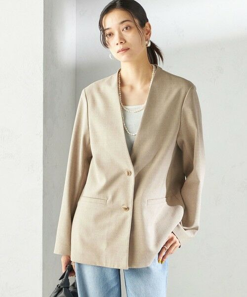 SHIPS / シップス セットアップ | 〈手洗い可能〉Asami 麻調合繊 カラー レス ジャケット 2 | 詳細14