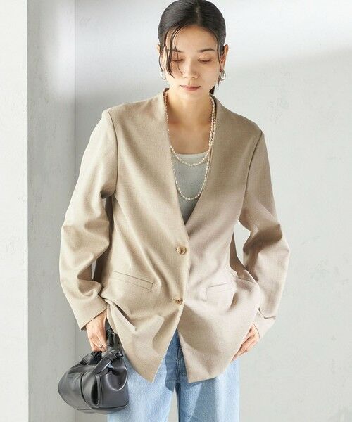 SHIPS / シップス セットアップ | 〈手洗い可能〉Asami 麻調合繊 カラー レス ジャケット 2 | 詳細15