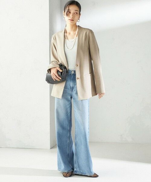 SHIPS / シップス セットアップ | 〈手洗い可能〉Asami 麻調合繊 カラー レス ジャケット 2 | 詳細2