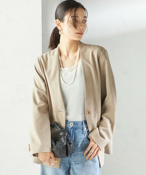 SHIPS / シップス セットアップ | 〈手洗い可能〉Asami 麻調合繊 カラー レス ジャケット 2 | 詳細6