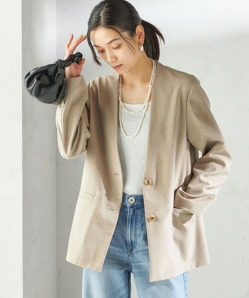 SHIPS / シップス セットアップ | 〈手洗い可能〉Asami 麻調合繊 カラー レス ジャケット 2 | 詳細7