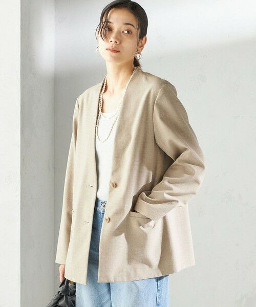 SHIPS / シップス セットアップ | 〈手洗い可能〉Asami 麻調合繊 カラー レス ジャケット 2 | 詳細8