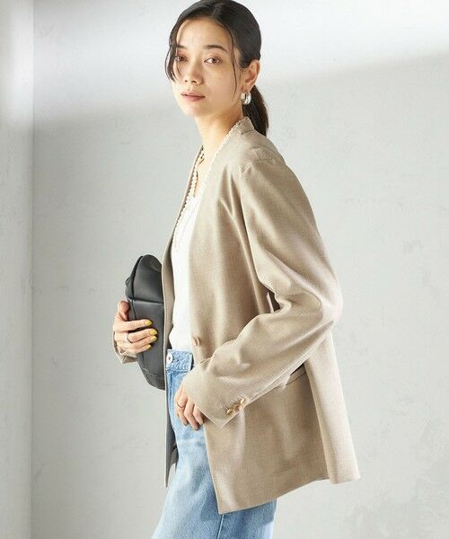 SHIPS / シップス セットアップ | 〈手洗い可能〉Asami 麻調合繊 カラー レス ジャケット 2 | 詳細9