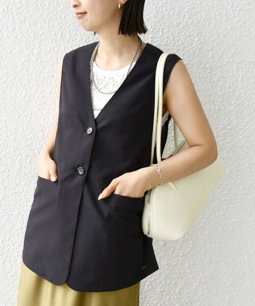 SHIPS / シップス ベスト | 〈防シワ加工〉チノ ウール ボタン ジレ | 詳細10