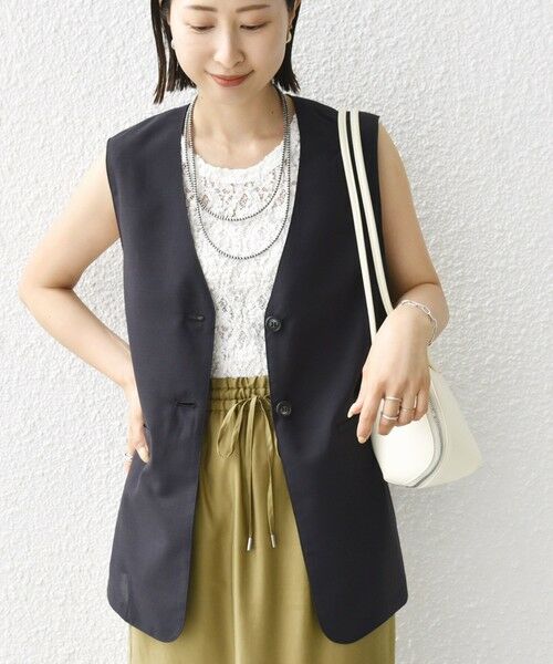 SHIPS / シップス ベスト | 〈防シワ加工〉チノ ウール ボタン ジレ | 詳細5