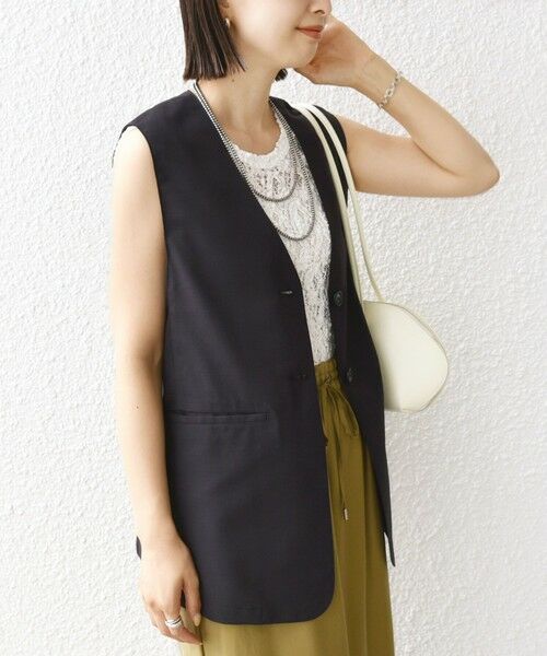 SHIPS / シップス ベスト | 〈防シワ加工〉チノ ウール ボタン ジレ | 詳細8