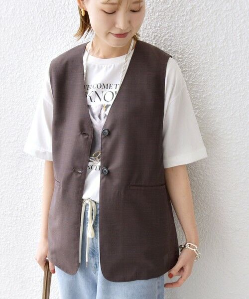 SHIPS / シップス ベスト | 〈防シワ加工〉チノ ウール ボタン ジレ | 詳細17