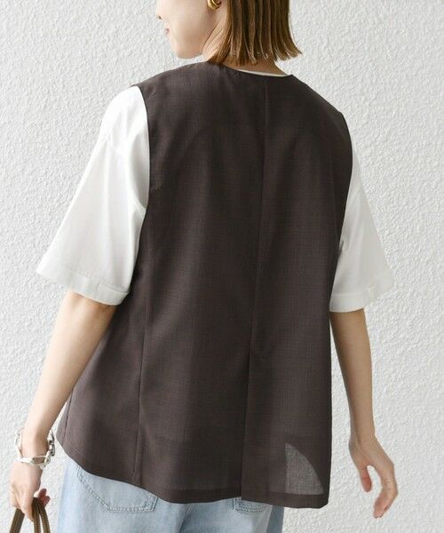 SHIPS / シップス ベスト | 〈防シワ加工〉チノ ウール ボタン ジレ | 詳細20