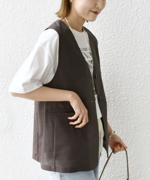 SHIPS / シップス ベスト | 〈防シワ加工〉チノ ウール ボタン ジレ | 詳細21