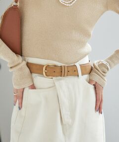 SHIPS / シップス ベルト・サスペンダー | ヌバック レザー ボリューム バックル ベルト