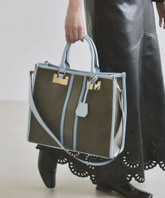SHIPS / シップス トートバッグ | quaranciel: 2way パイピング ライン スクエア トート バッグ