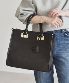 SHIPS / シップス トートバッグ | quaranciel: 2way パイピング ライン スクエア トート バッグ