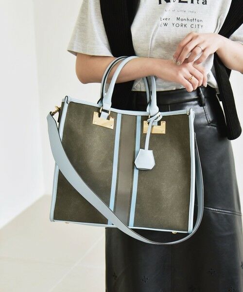 SHIPS / シップス トートバッグ | quaranciel: 2way パイピング ライン スクエア トート バッグ | 詳細1