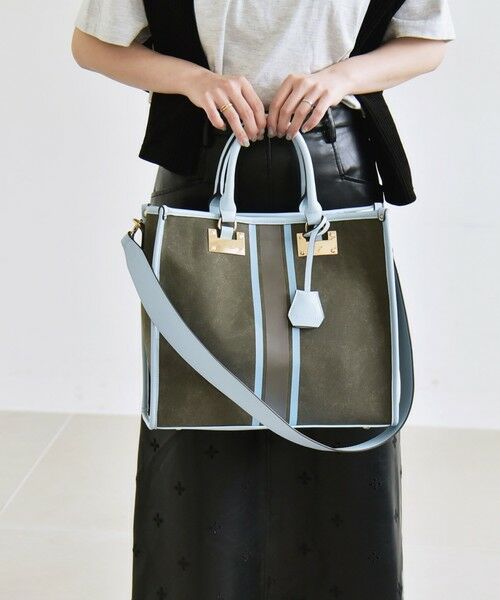 SHIPS / シップス トートバッグ | quaranciel: 2way パイピング ライン スクエア トート バッグ | 詳細2