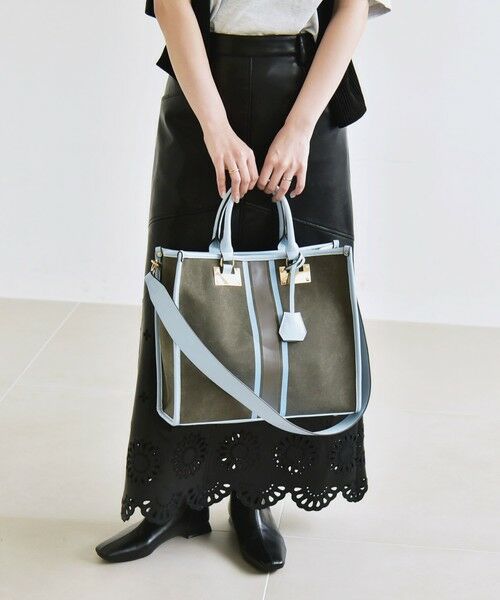 SHIPS / シップス トートバッグ | quaranciel: 2way パイピング ライン スクエア トート バッグ | 詳細3