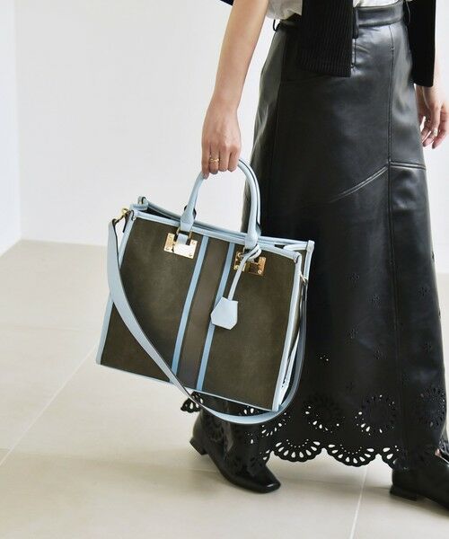 SHIPS / シップス トートバッグ | quaranciel: 2way パイピング ライン スクエア トート バッグ | 詳細4