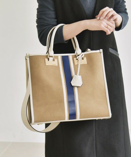 SHIPS / シップス トートバッグ | quaranciel: 2way パイピング ライン スクエア トート バッグ | 詳細16