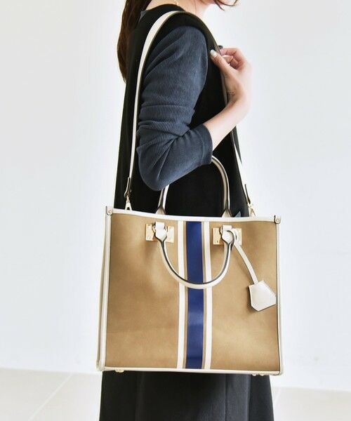 SHIPS / シップス トートバッグ | quaranciel: 2way パイピング ライン スクエア トート バッグ | 詳細17